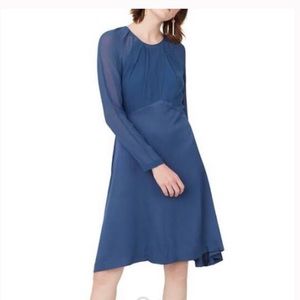 Club Monaco Blue Rokins Fit And Flare Silk Woman’s Semi Formal Dress NWT Size 2